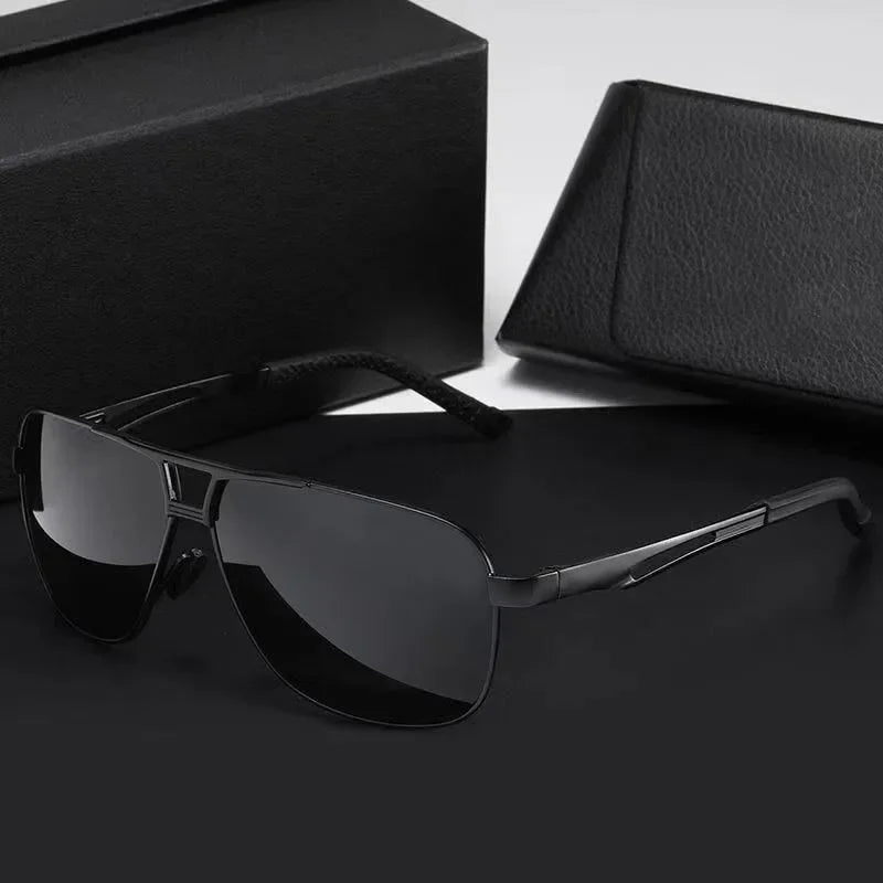 1PC Top Aluminium Magnesium Platz Polarisierte Photochrome Sonnenbrille Männer Sonnenbrille Sicherheit Fahren Oculos De Sol Masculino