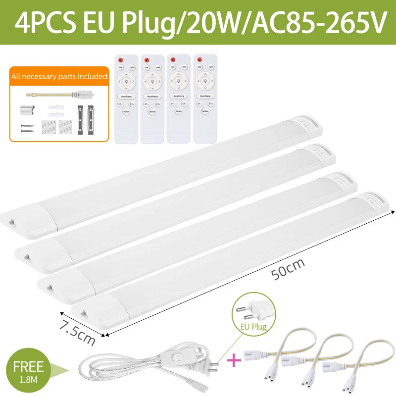 Fernbedienung LED Schrank Lampen Dimmbare Küche Schrank Lampe LED Anschließbare Rohr Licht Bar Für Home Schlafzimmer Kleiderschrank Beleuchtung