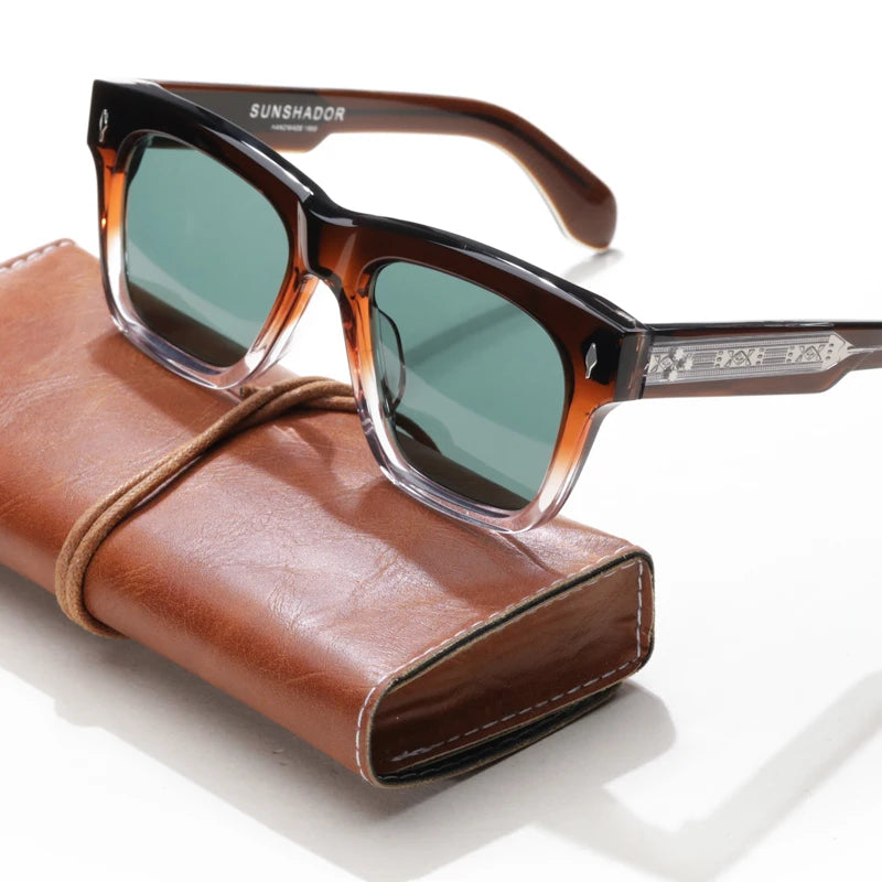 Sonnenbrille für Männer und Frauen, hochwertige handgefertigte quadratische Acetat-CASH-Luxusmarke, Designer, Outdoor-Sport, UV400, trendige Sonnenbrille