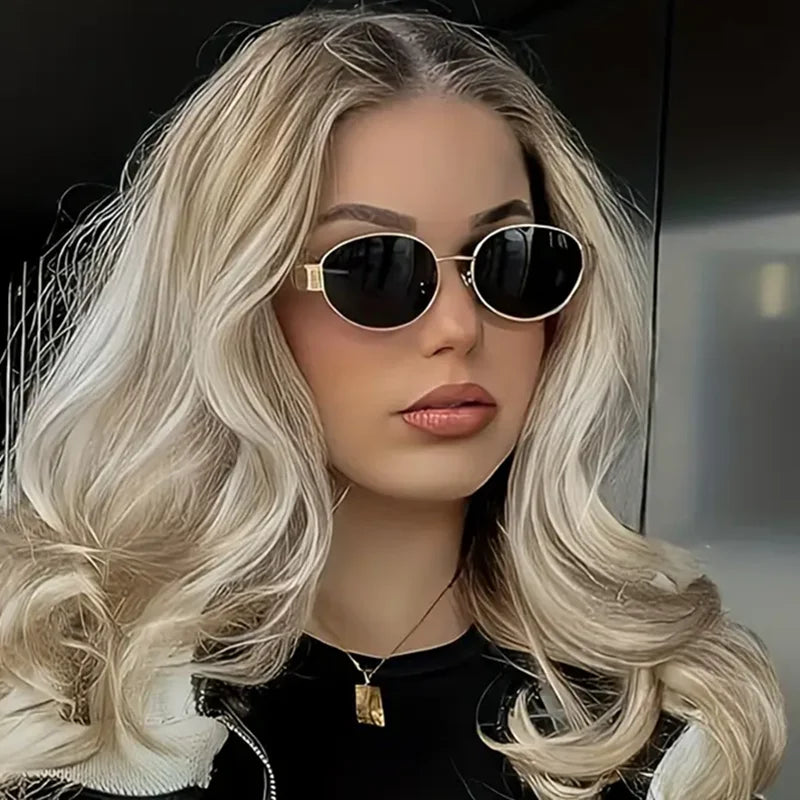 Retro Steampunk Sonnenschutz Sonnenbrille Vintage Neue Damen Metall Oval Sonnenbrille Damen Klassische UV400 Sonnenschutz Brillen
