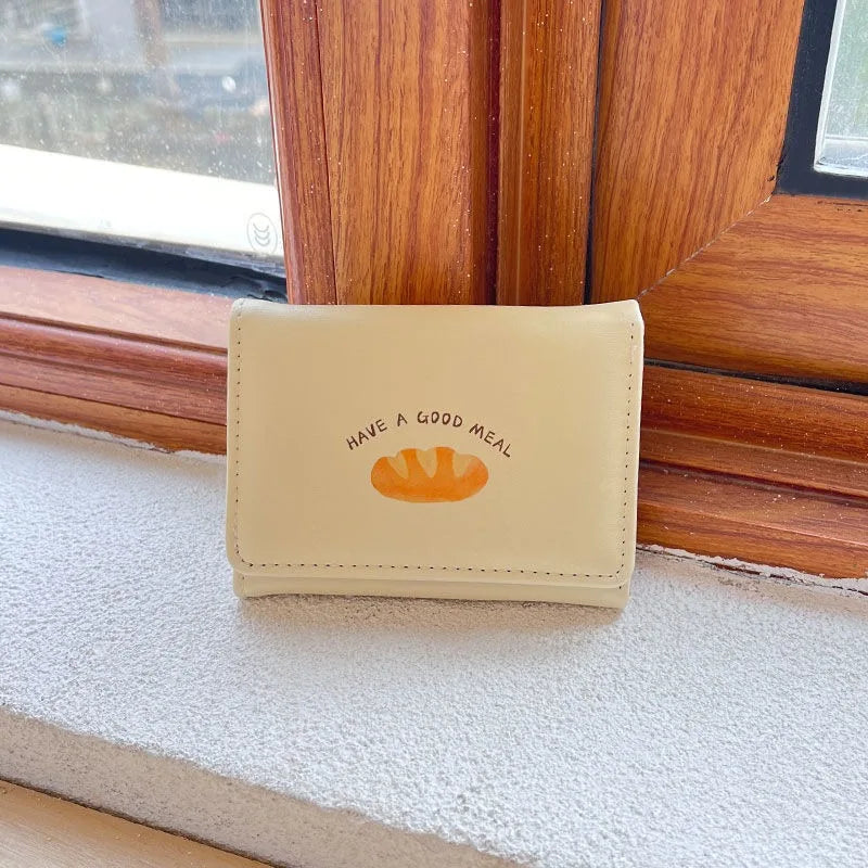 Neue Butter Toast Brieftasche Ins Nette Milch Gelb Kurze Brieftasche Koreanische Version Cartoon Student Geldbörse Für Frau Schlüssel Lagerung Geldbörse