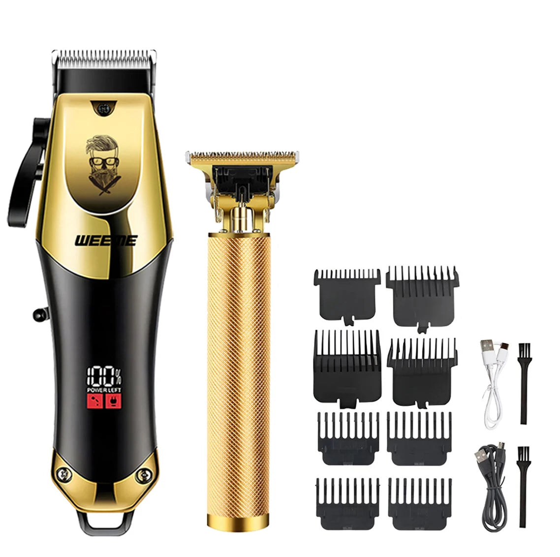 T9 Vintage Herren elektrische Haarschneidemaschine Bartschneider/wiederaufladbare Haarschneidemaschine mit Nasenhaarschneider Kit Freund Geschenk