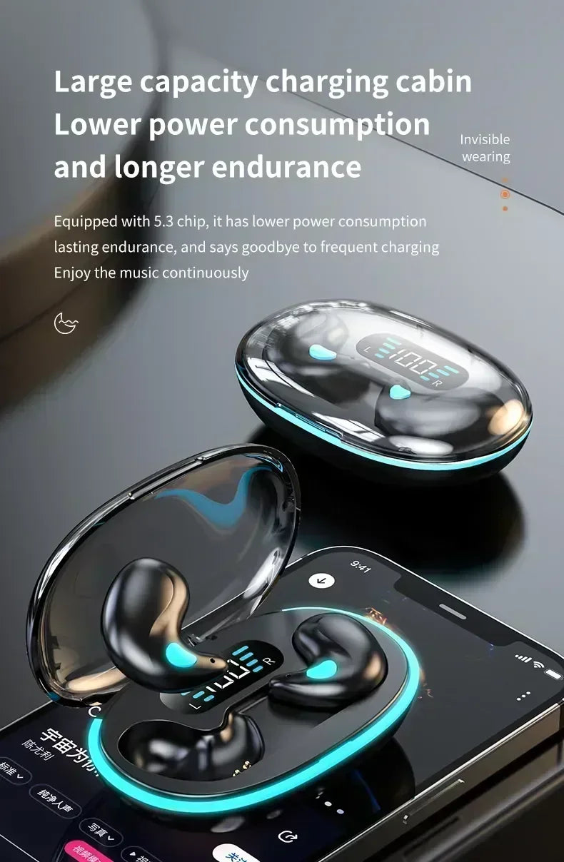 TWS-Kopfhörer, kabellose Kopfhörer, Rauschunterdrückung, Sport, Spiel, Schlaf, Bluetooth-Ohrhörer für alle Smartphones