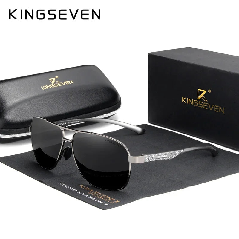 KINGSEVEN Polarisierte Aluminium Sonnenbrille Männer UV400 HD Objektiv Pilot Augenschutz Photochrome Gläser Frauen Nachtsicht Brillen