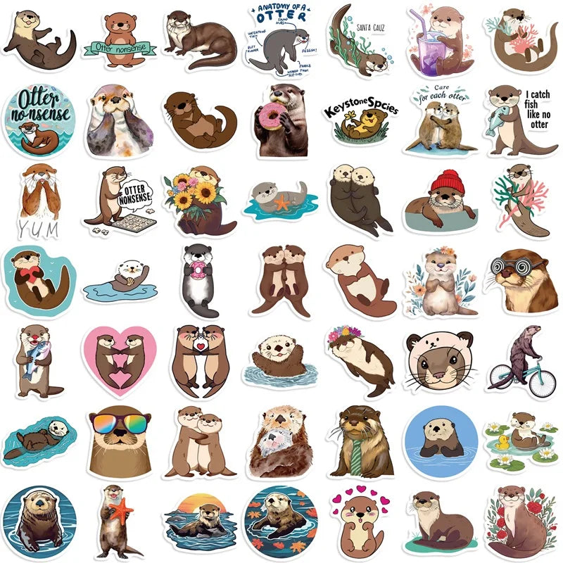 10/30/50PCS Kawaii Otter PVC Aufkleber Ästhetische Koreanische Dekoration Scrapbooking Schreibwaren DIY Hand Buchhaltung Liefert für Kinder