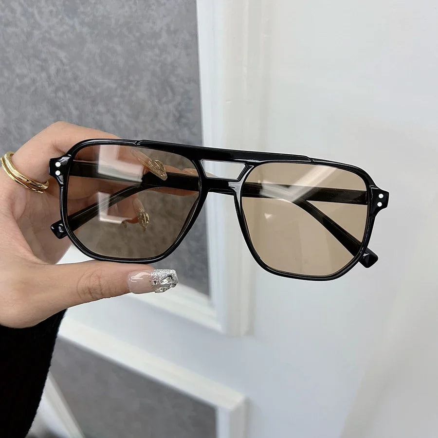 Elegante Quadratische Sonnenbrille Frauen Männer Casual Sonnenbrille Weiblich Männlich Mode Spiegel Vintage Im Freien Shades Oculos De Sol