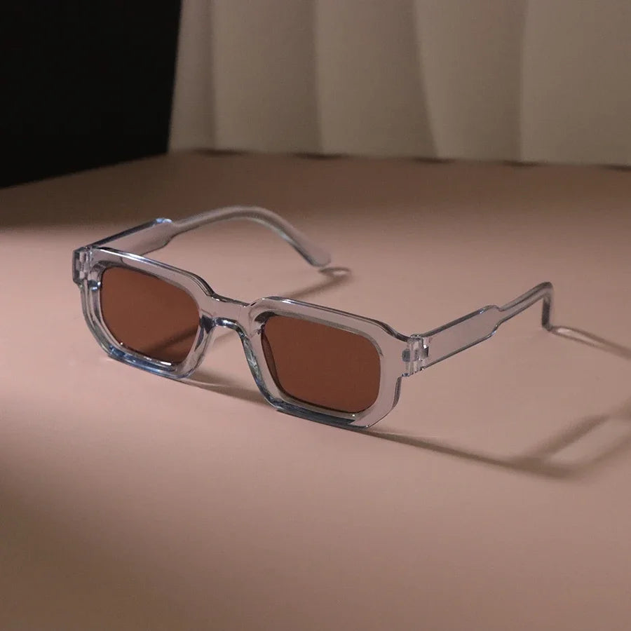 Neue rechteckige Sonnenbrille Frauen Männer luxuriöse Marke Designer lässige Sonnenbrille weibliche männliche Kunststoff Persönlichkeit Outdoor-Brillen