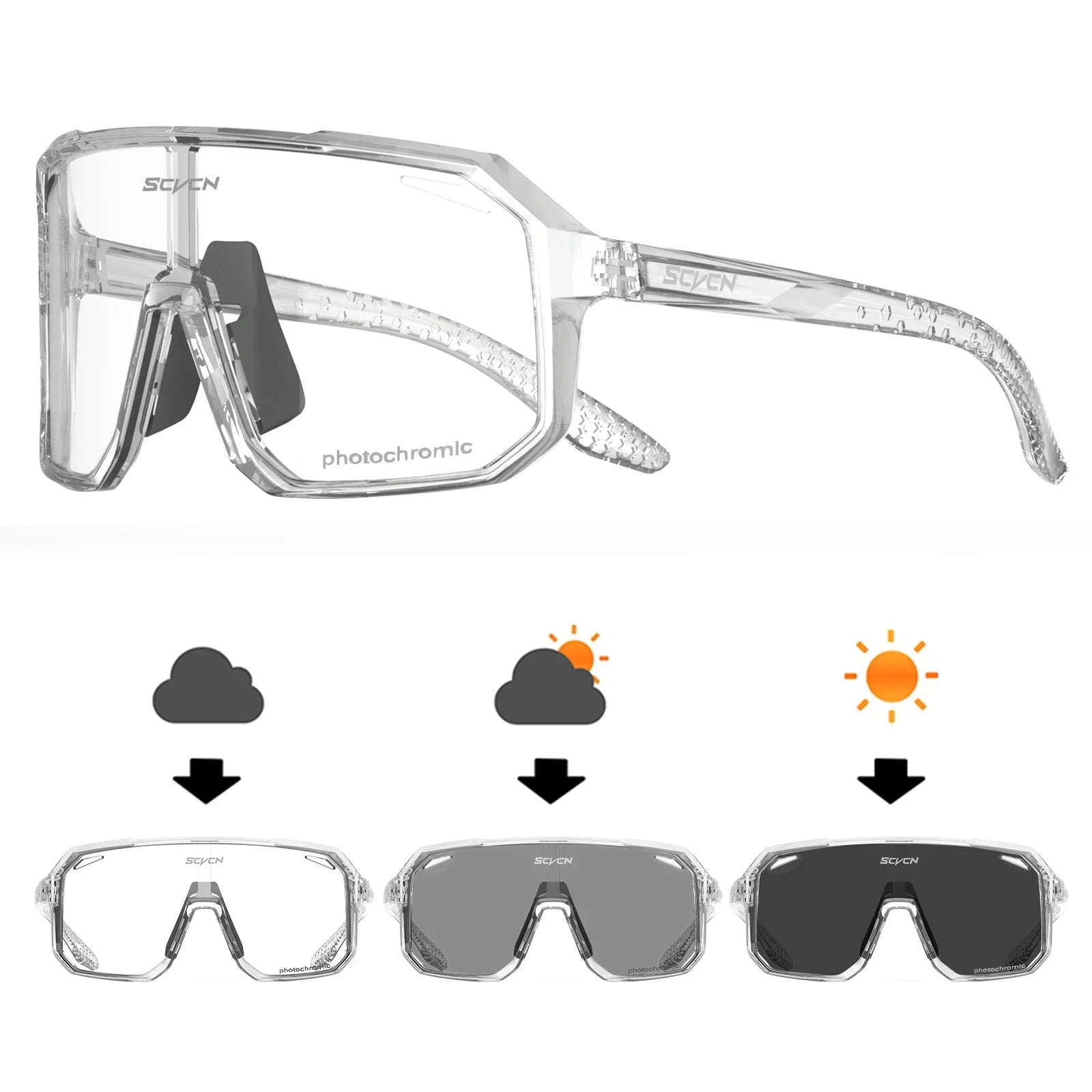 SCVCN Fahrradbrille, Fahrrad, Mountainbike, Wandern, Camping, Golf, UV400, Sonnenbrille, Sportschutzbrille für Männer und Frauen, Baseball