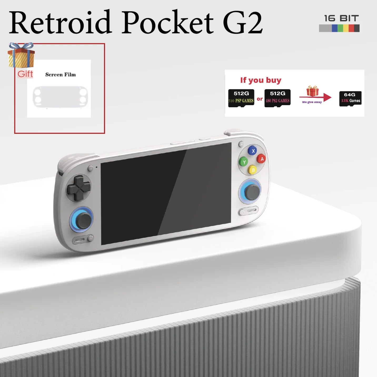 Retroid Pocket G2 Handheld-Spielekonsole RP G2 Android 15 5,5 Zoll 1080P AMOLED-Bildschirm 5000 mAh Hall-Effekt-Joystick PSP PS2 Geschenk