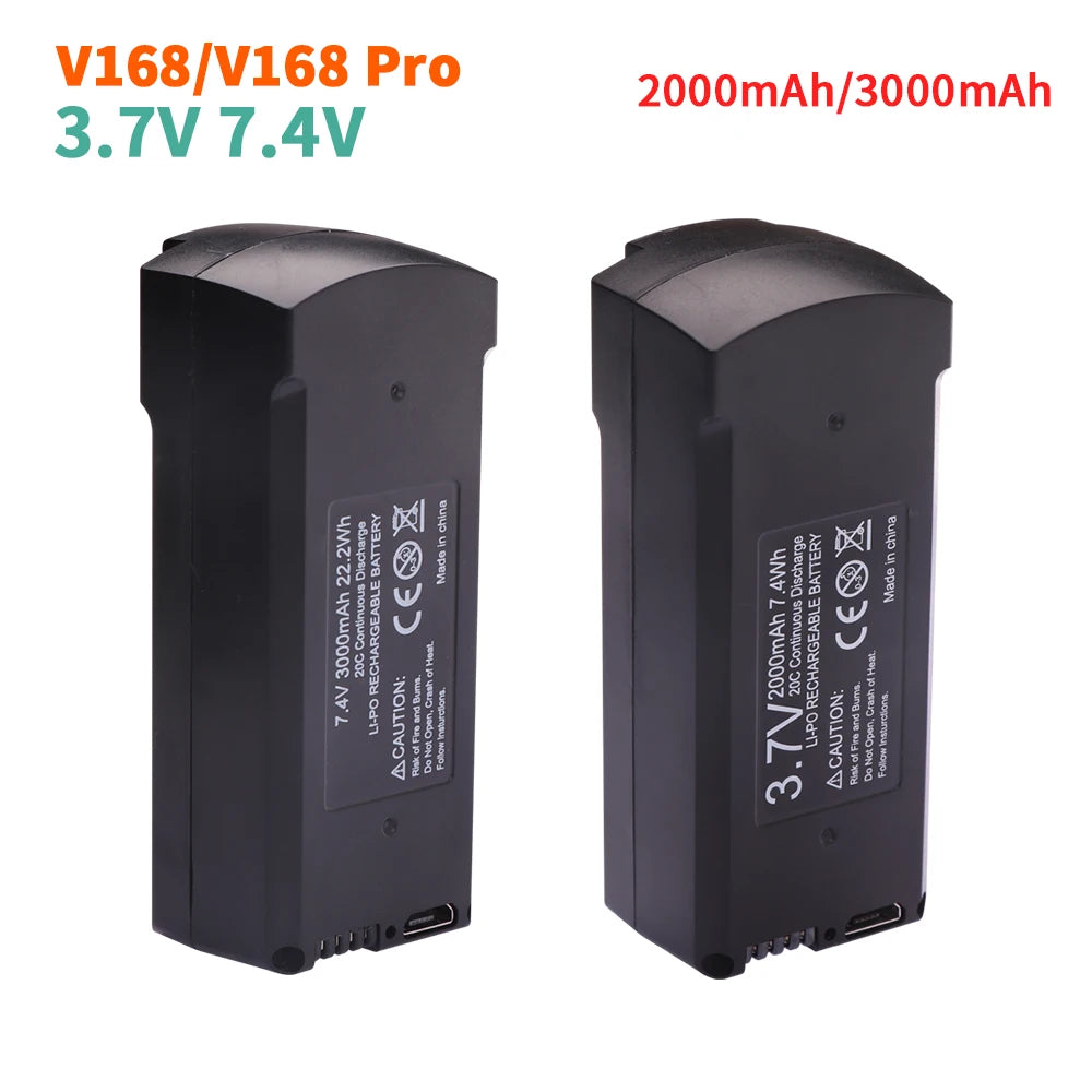 7,4 V 3000 mAh Original V168 GPS Drone Batterie RC Quadcopter 3,7 V 2000 mAh V168 Pro Max Ersatz Batterie eders Teile Zubehör