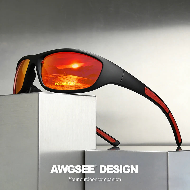 Polarisierte Sport-Sonnenbrille für Männer und Frauen, Laufen, Angeln, TAC-Linse, blendfrei, weiches Silikon, rutschfeste Bügel, Outdoor-Brille, UV