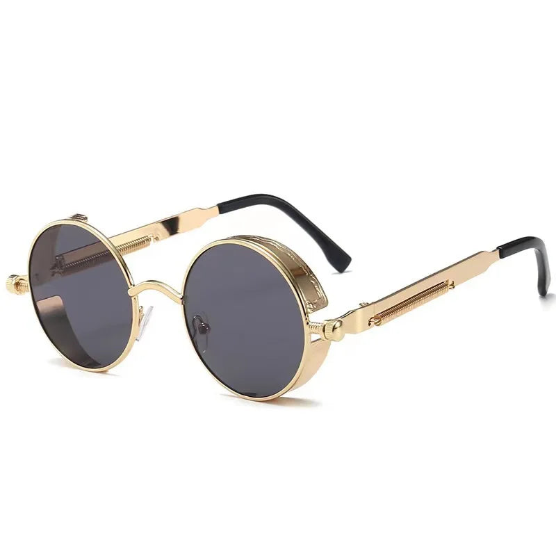 Runde Sonnenbrille Mann Gothic Steampunk Sonnenbrille für Frauen Marke Designer Vintage Mode Metall Shades Brillen Gafas De Sol