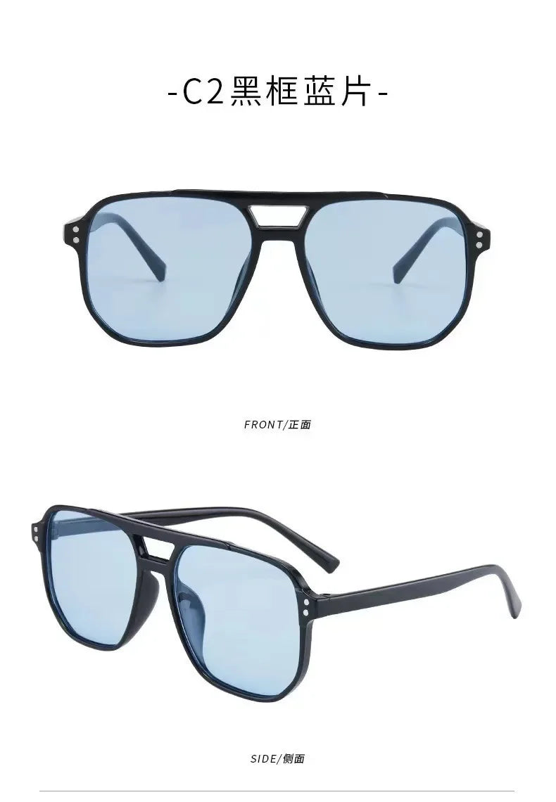 Vintage Männer Frauen Große Sonnenbrille Männer Platz Shades Unisex Sonnenbrille Schwarz Objektiv Männlich Weiblich Sonnenbrille UV400 Gläser