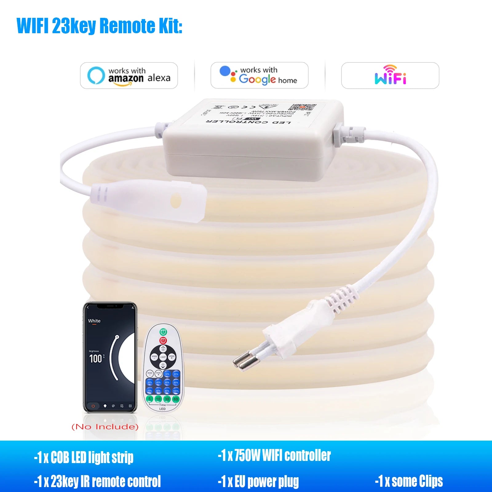220V Dimmbare Smart COB LED Neon Streifen Licht WiFi/Bluetooth/Wand Touch Kit IP67 288LEDs/M Neon Licht Garten Home Decor 1-35M