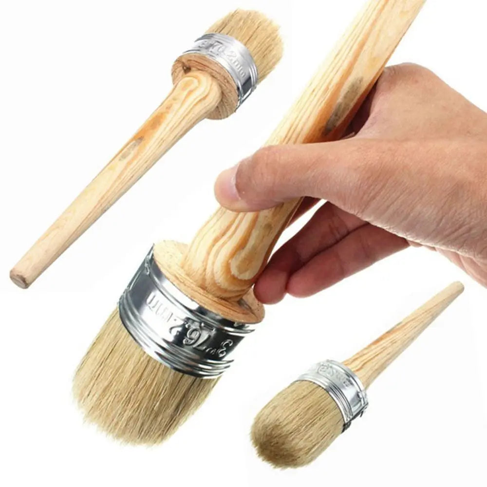 Neue Bürste für den Heimgebrauch Holzgriff Malerei Wachs pinsel 185mm lange runde Borste Kreide Ölfarbe Durchmesser
