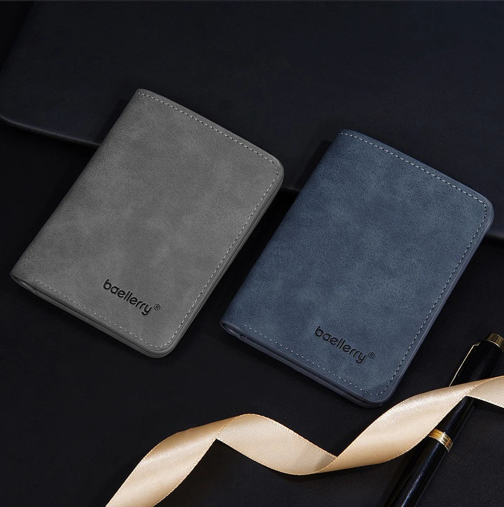 Baellerry-Geldbörse für Herren, PU-Leder, Vordertasche, minimalistische Geldklammer, Reiseutensilien