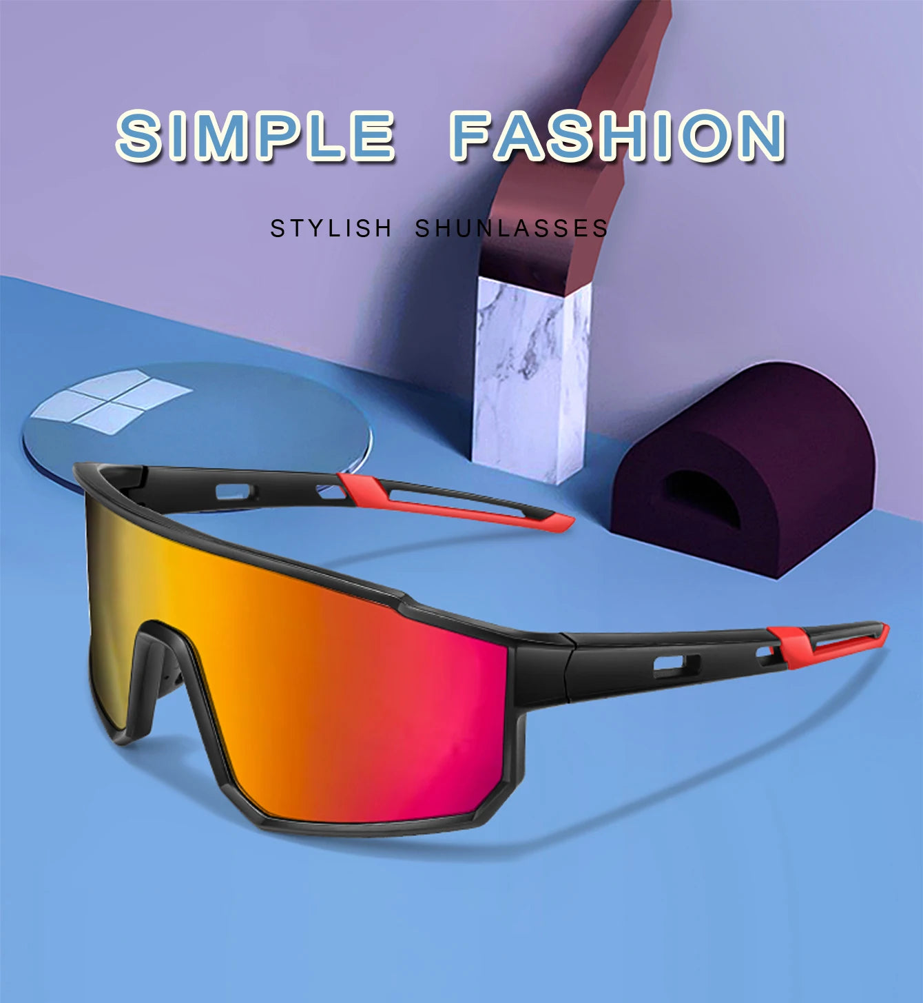 Trendige Angel-Sonnenbrille für Damen und Herren, lässige, winddichte Brille mit UV-Schutz für Outdoor-Sportarten, Laufen, Radfahren