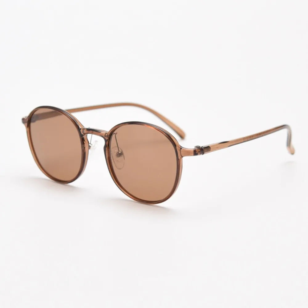 Sonnenbrille mit rundem Rahmen und rundem Rahmen, klassisches ultraleichtes Design, UV-beständige Brille, Vintage, trendige Fahrsonnenbrille, Sport