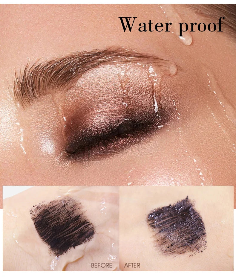 5D-Seiden-Mascara mit großen Augen, starkem und anhaltendem schwarzem Inhalt und Länge, wasserfeste und nicht zusammenbackende und verlängerte Wimperntusche.