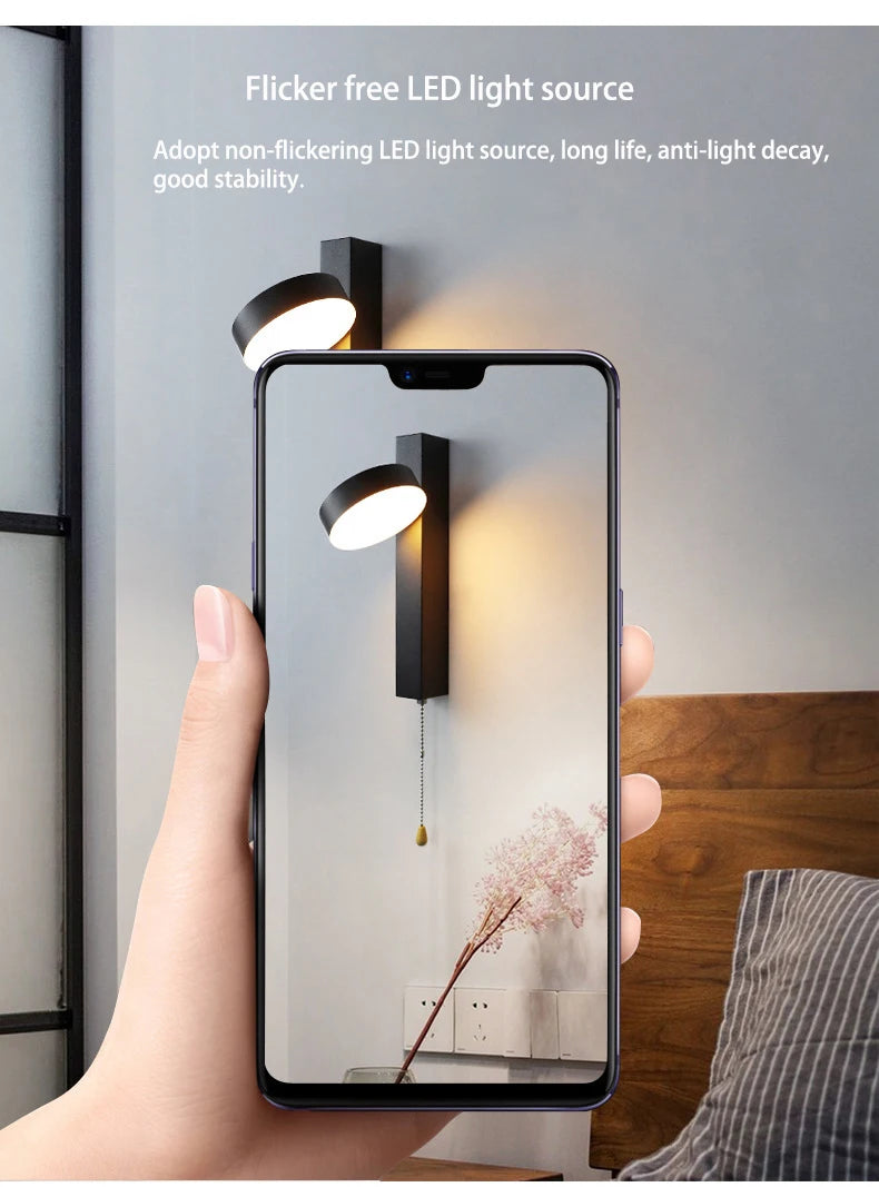 Nordic Wand Lampen mit Pull Schalter Abajur Para Quarto Lampe De Chevet Lampe für Schlafzimmer Arandela Wohnkultur Decoracion Ha