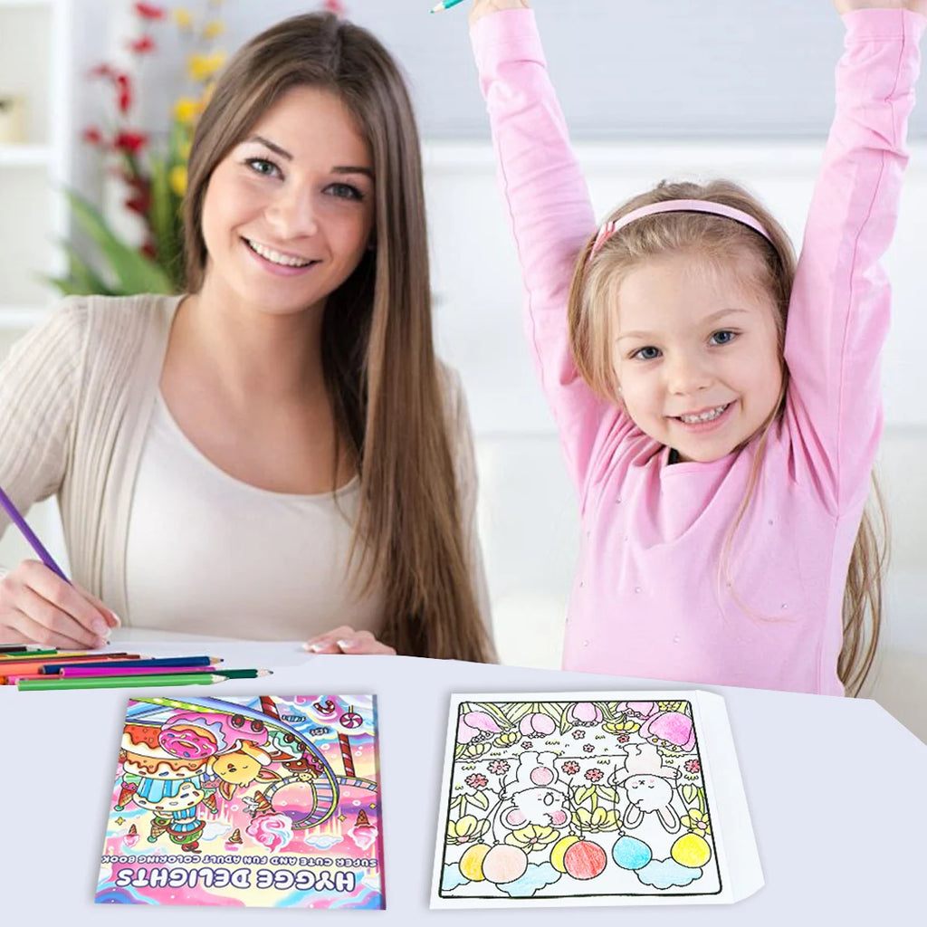 Teeny Baby Cozy Home Malbücher für Erwachsene – 9 Themen Hygge Lifestyle, süßer, bequemer Stressabbau, 2024 neue Kunsttherapie für Erwachsene