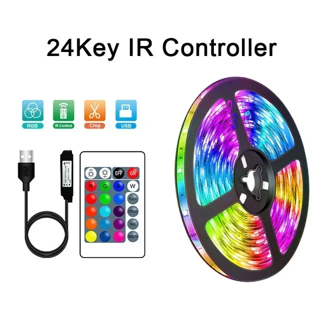 RGB LED Streifen Lichter 5V USB Led Licht Farbwechsel Fernbedienung APP Steuerung Farbwechsel Flexible Lampe Band 1M-30M TV Hintergrundbeleuchtung