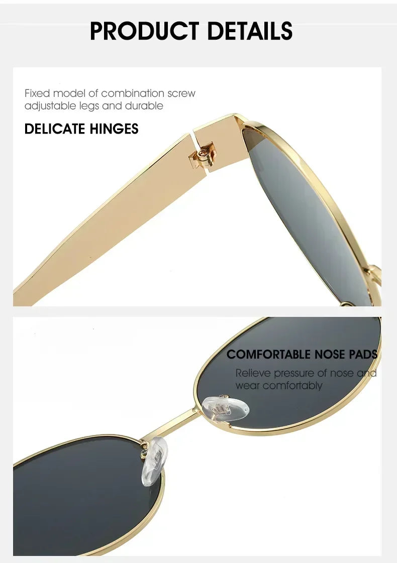 Luxuriöse Marken-Sonnenbrille aus Metall für Damen und Herren, Unisex, Designer-Mode-Sonnenbrille, oval, Unisex, stilvolle Brillenschirme, UV400