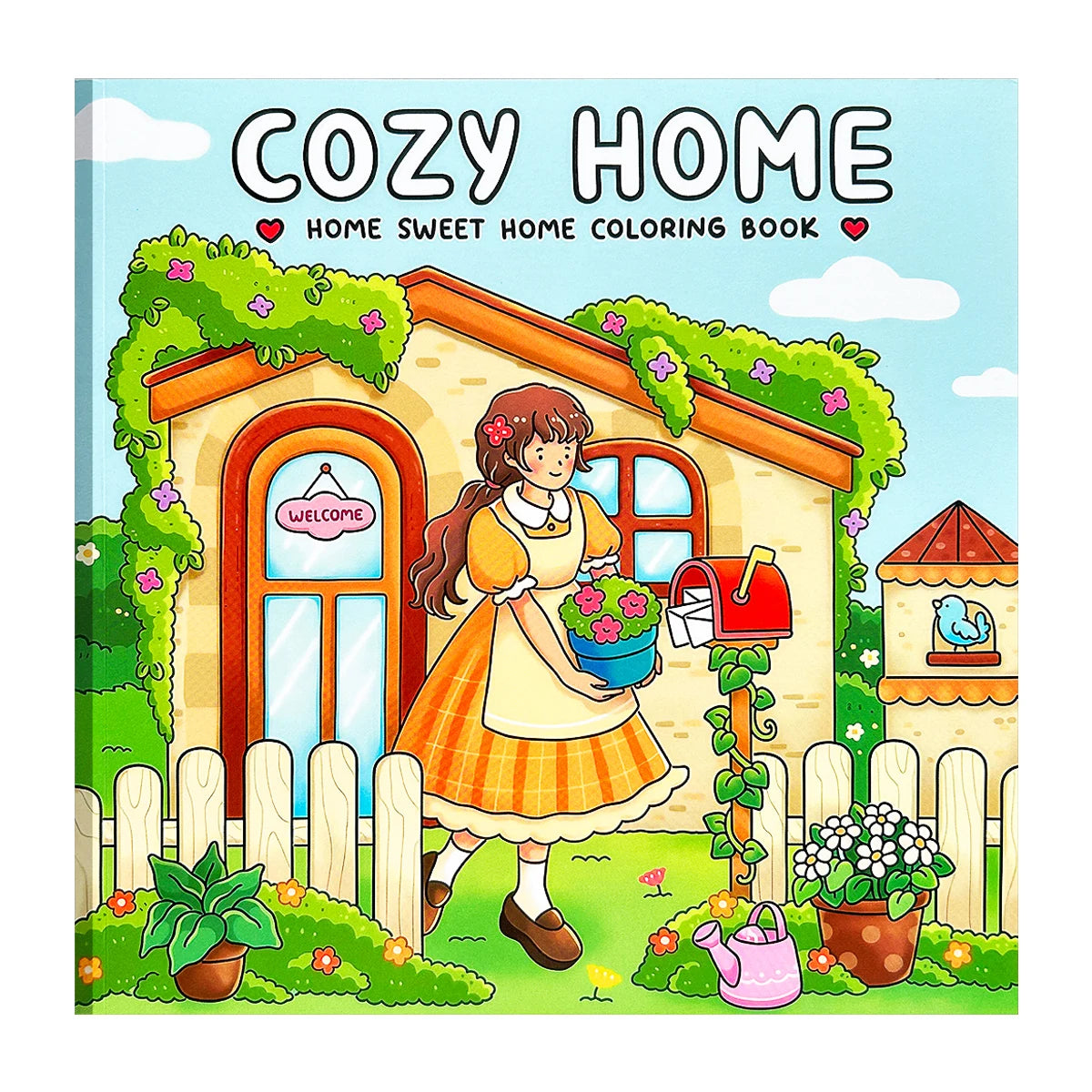 Teeny Baby Cozy Home Malbücher für Erwachsene – 9 Themen Hygge Lifestyle, süßer, bequemer Stressabbau, 2024 neue Kunsttherapie für Erwachsene
