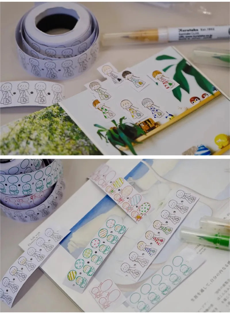 ZZOTON's Daily Wear, Washi Pet Tape, gestanzter Aufkleber, Rollenpapiermaterial