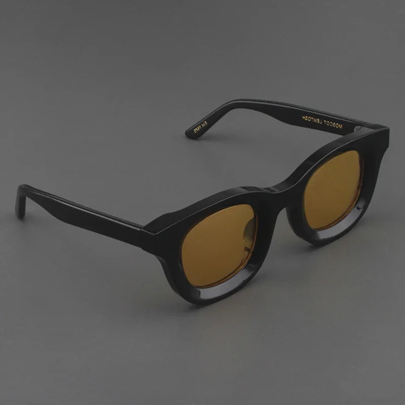 2024 Retro-Sonnenbrille für Damen und Herren, modisch, Acetat, quadratisch, grau, grüner Rahmen, matt gefrostet, UV400, handgefertigte Sonnenbrille