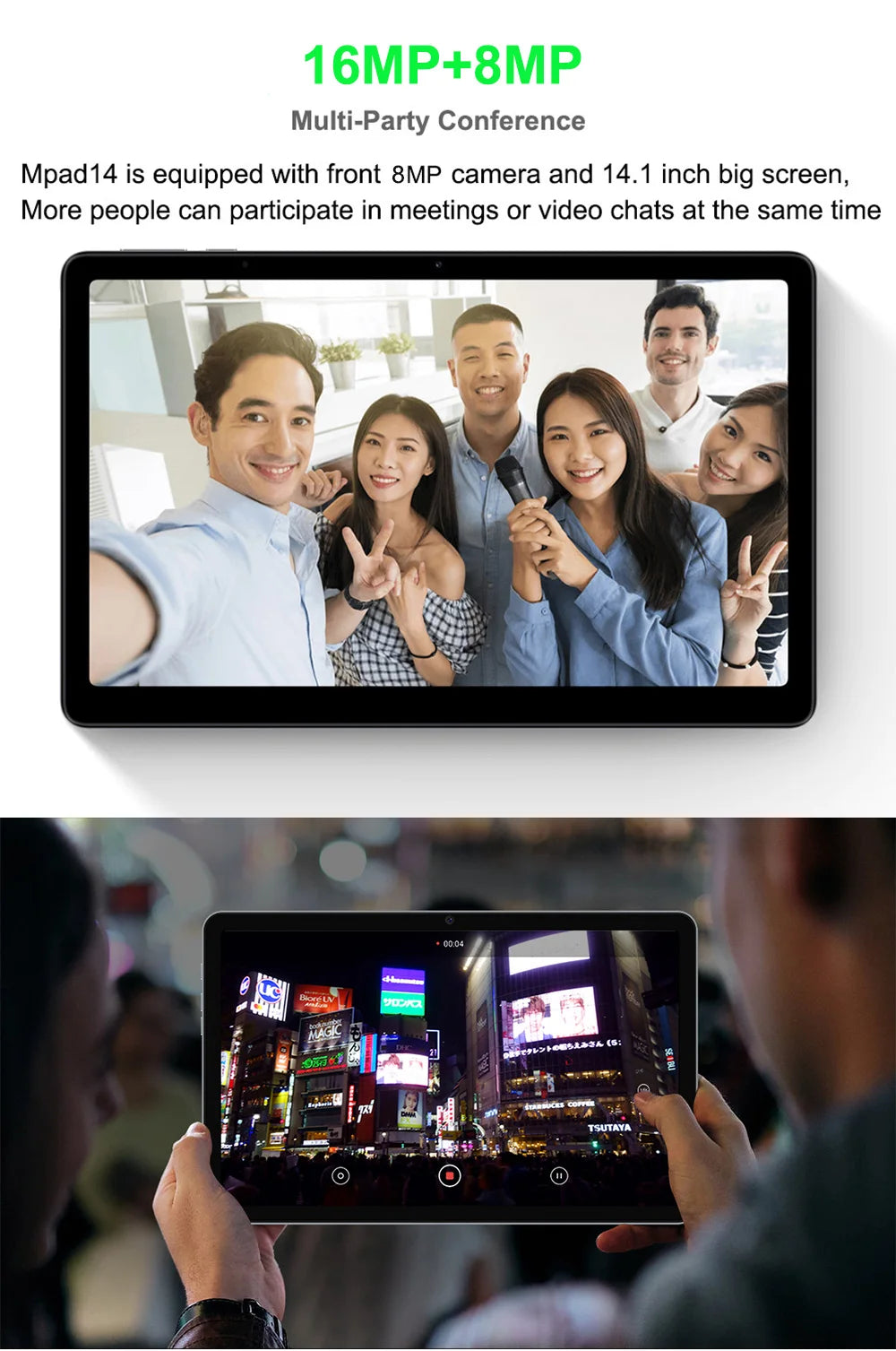Globale Version 14,1 Zoll Tablet PC Großer Bildschirm 1920x1080 Octa Core MT6769 12+256GB Tablet 14 Zoll Android 14 Game Study PAD