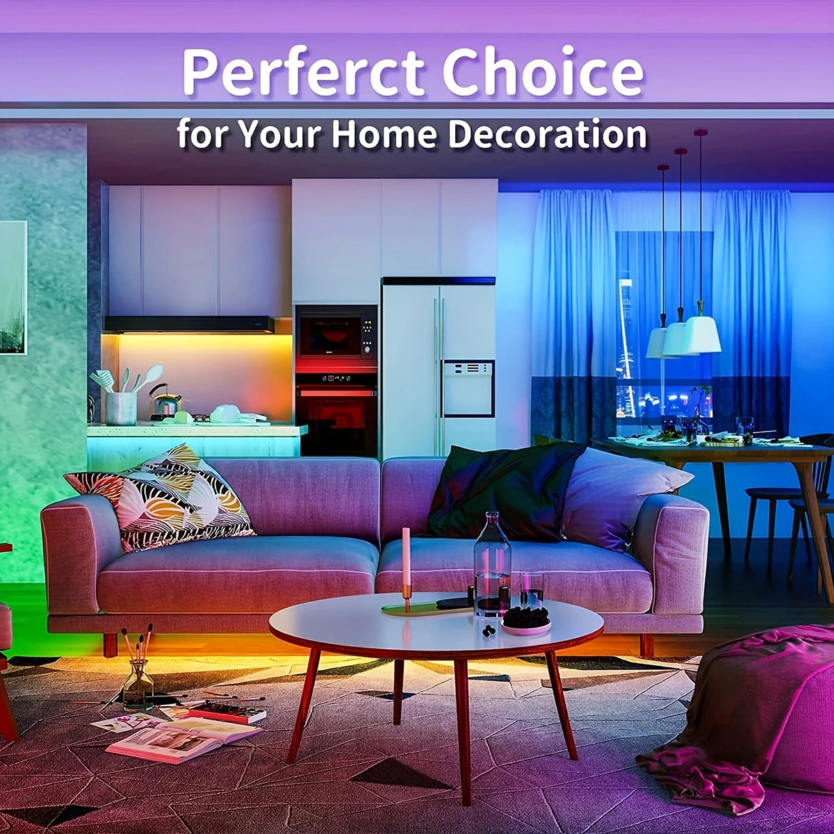 LED-Streifenlichter mit 44-Tasten-Fernbedienung, 1 m, 5 m, 10 m, 20 m, RGB-Band, LED-Wand, Zimmer für Zuhause, Schlafzimmer, Party, Dekoration, TV-Hintergrundbeleuchtung