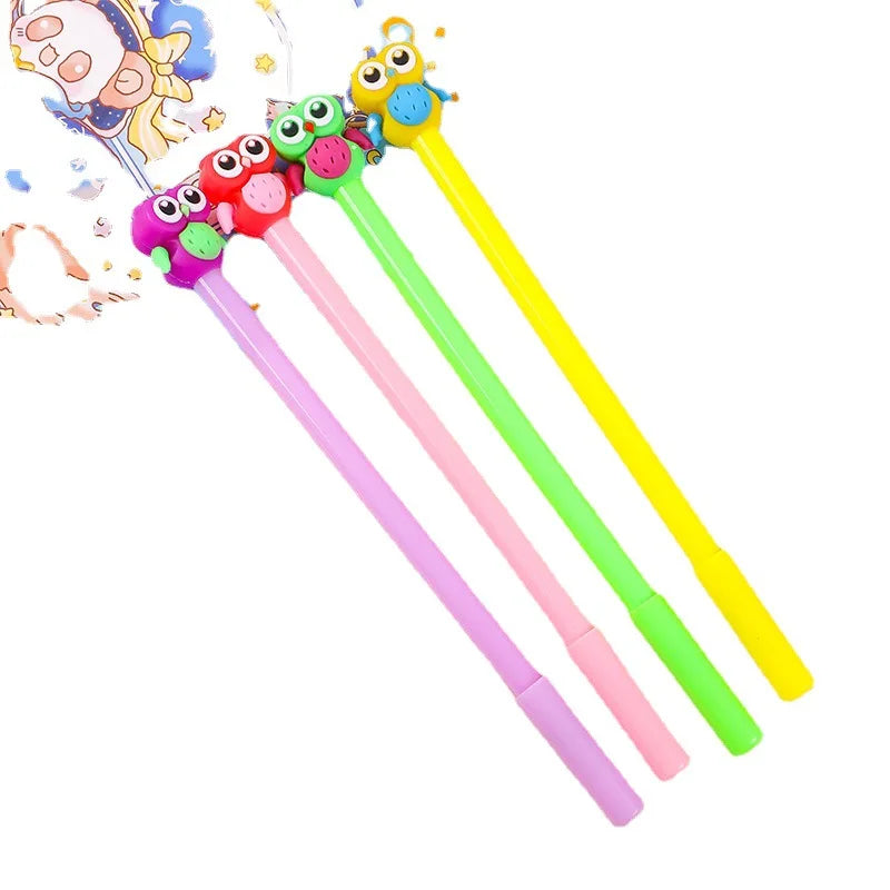 Großhandel Kreative Nette Farbe Eule Stereo Gel Stift Schwarz Wasser Stift Student Schreiben Werkzeuge Schreibwaren Shop Großhandel