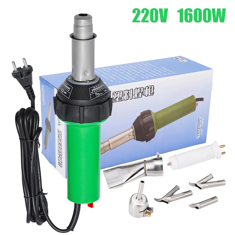 Kunststoff-Schweißmaschine, verwendet für PP-PVC-Stoßstange, 1600 W, 220 V, Kunststoff-Schweißpistole, Heißluftgebläse, Wärmebrenner, Schweißerdüse