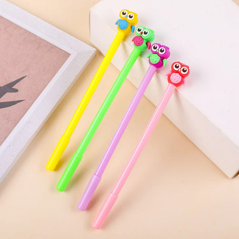 Großhandel Kreative Nette Farbe Eule Stereo Gel Stift Schwarz Wasser Stift Student Schreiben Werkzeuge Schreibwaren Shop Großhandel