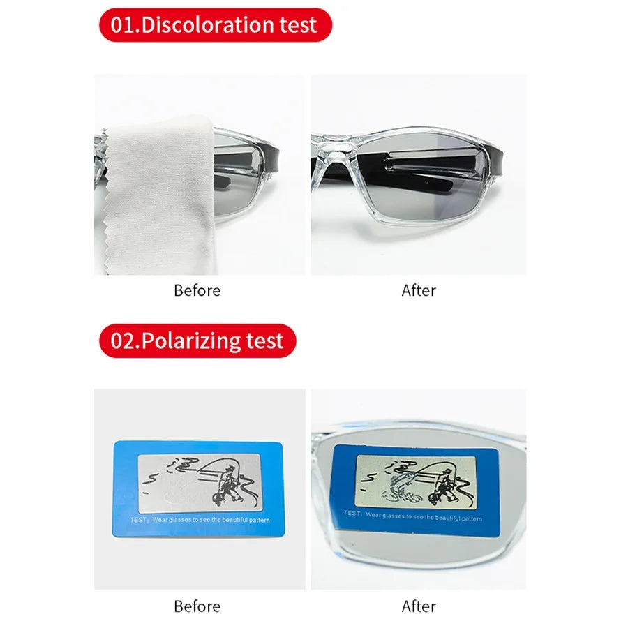 Photochrome Polarisierte Sport Vintage Sonnenbrille Männer Frauen Angeln Radfahren Fahren Bergsteigen Chameleon Sonnenbrille UV400