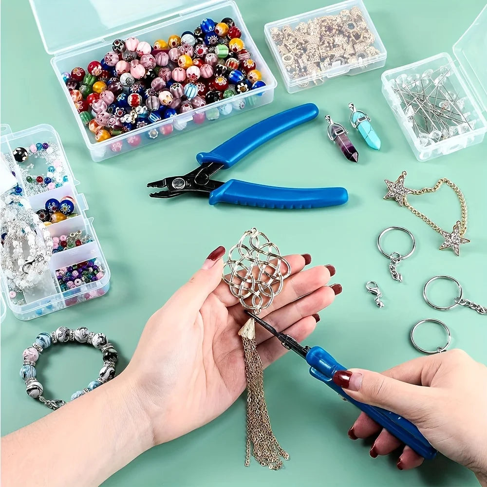 Spreizringzange, Crimpzange, Schmuck-Spreizringzange zum Öffnen von Sprengringen, Draht-Flachschneider-Zangensatz