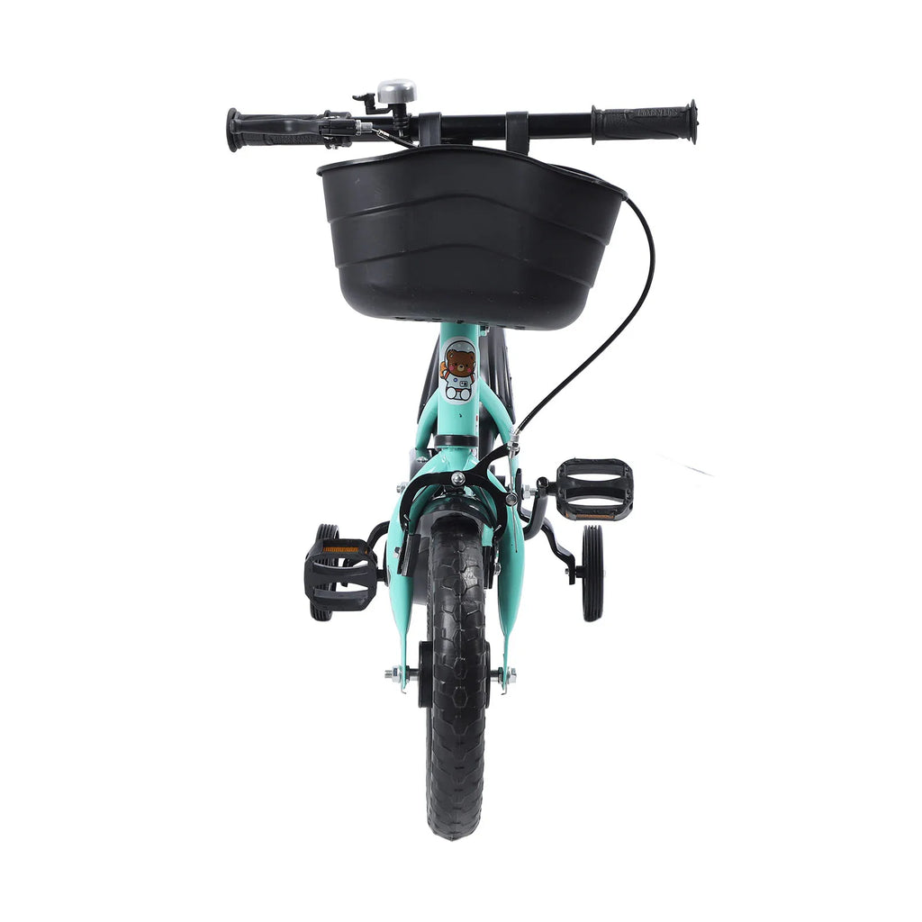12-Zoll-Kinderfahrrad mit Stützrädern für 2-6 Jahre, Rahmen aus hochwertigem Kohlenstoffstahl, verstellbarer Sitz und Lenker