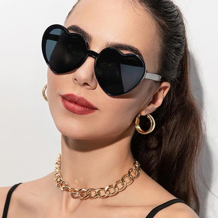 Herz Sonnenbrille für Frauen Männer Randlose Gradienten Sonnenbrille UV400 Weibliche Sommer Shades Luxus Marke Design Damen Brillen 2025
