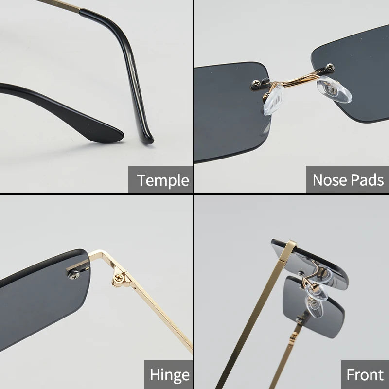 1 Stück Herrenmode-Brille, neu, Metall, rahmenlos, elegant, Retro, vielseitig, trendig, geeignet für den täglichen Gebrauch, Urlaub, Outdoor, Sonnenschutz