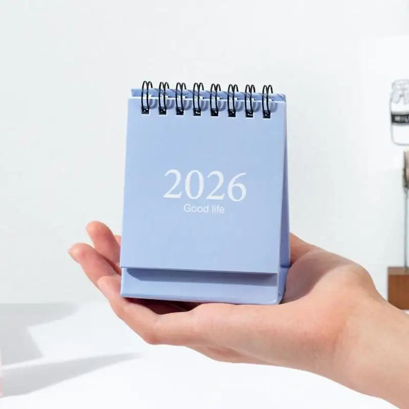 【MAX-55】Mini-Tischkalender 2026, kleiner Stand-Flip-Wochenkalender, kreativer Spulenkalender, Planer für die tägliche Zeitplanplanung