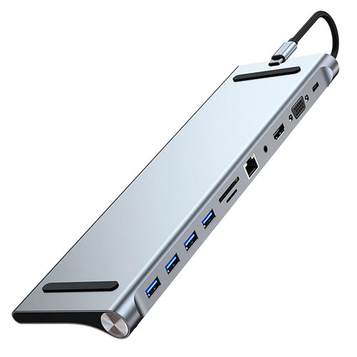 11-in-1-Typ-C-Hub mit 4K HDMI-kompatiblem VGA-Ethernet-Multiport-Adapter, 100 W PD SD/TF Audio für Surface/HP/Dell/Lenovo/MacBook