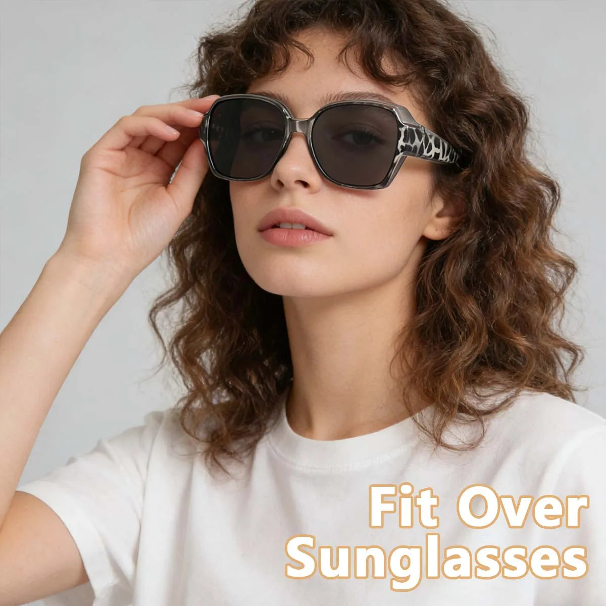 1 Stück Sonnenbrille zum Überziehen von Brillen, polarisiert, für Männer und Frauen, Wrap-Around-Brille, UV400-Schutz für Autofahren und Outdoor-Aktivitäten T01