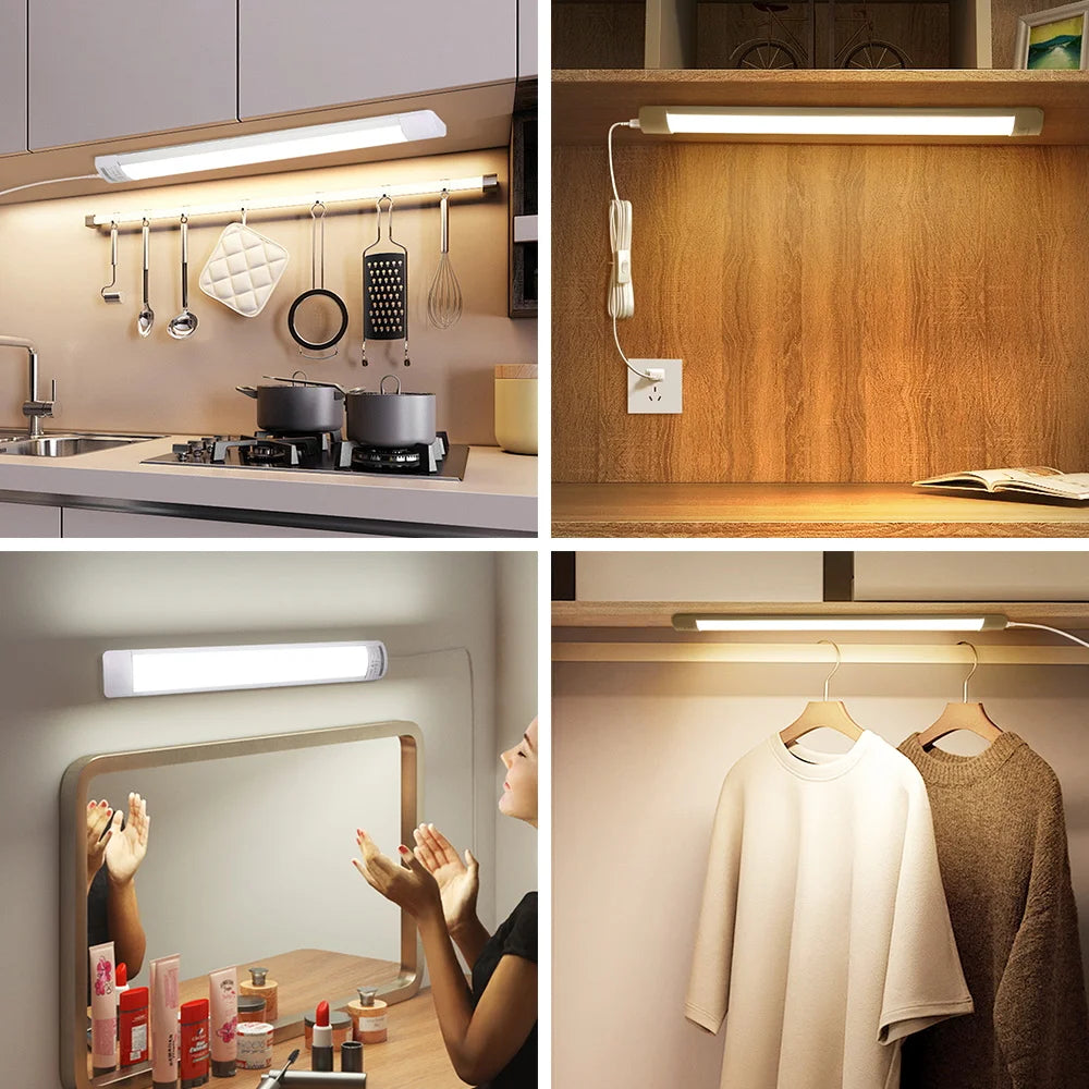 Fernbedienung LED Schrank Lampen Dimmbare Küche Schrank Lampe LED Anschließbare Rohr Licht Bar Für Home Schlafzimmer Kleiderschrank Beleuchtung