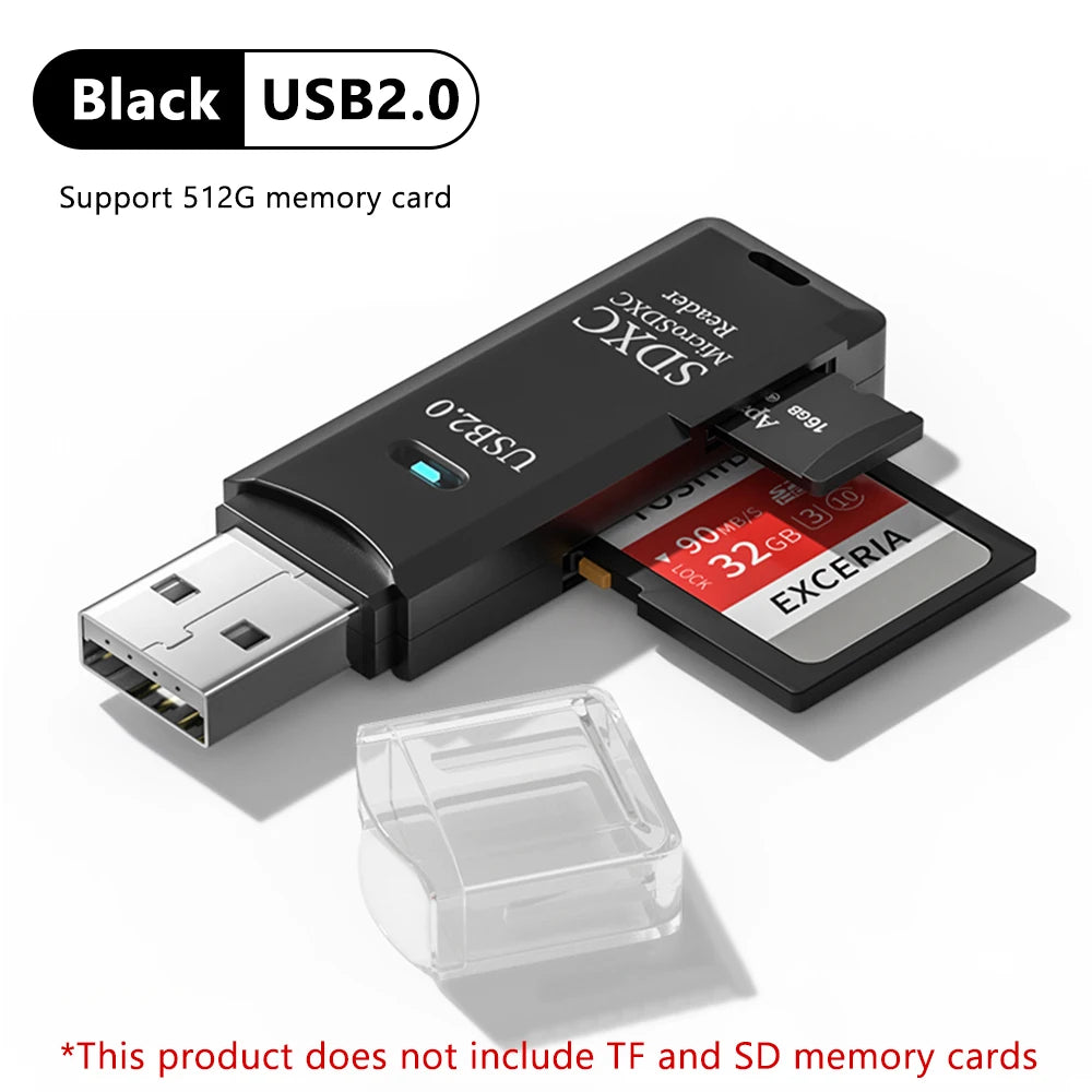2-in-1 USB 3.0 Kartenleser Micro TF SD Kartenleser USB-Adapter Hochgeschwindigkeitskartenleser TF Speicherkarte für PC Laptop Zubehör