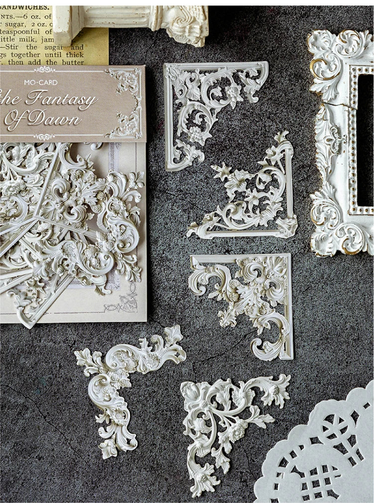 20 stücke Vintage Ecke Aufkleber europäischen Stil Blume Spitze hohle Materialien Scrap booking Deko Junk Journal Briefpapier Lieferungen