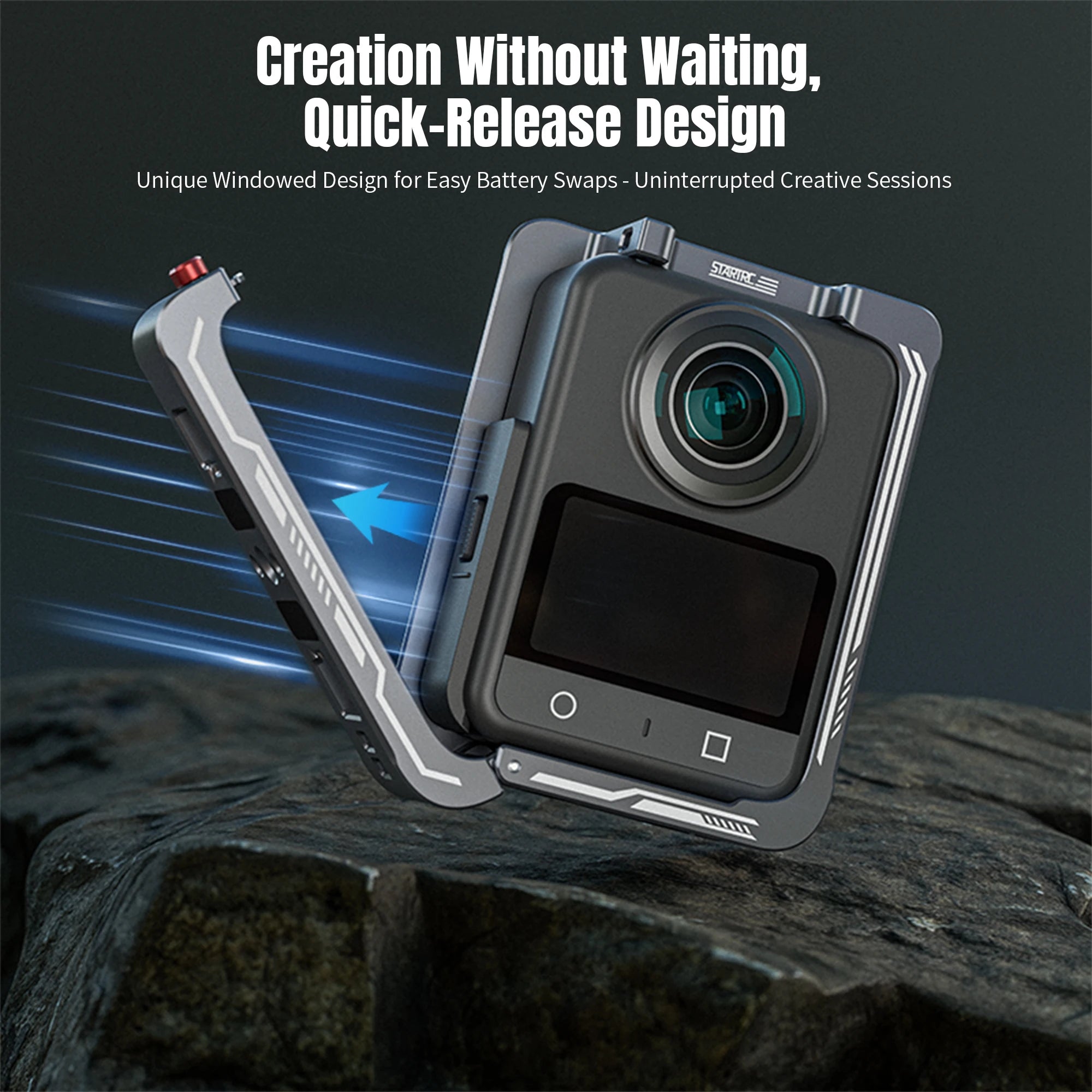 STARTRC Metallkäfig für DJI OSMO 360-Kamera, vollständiger Schutzrahmen, Schnellverschluss, Kaninchenkäfig, Kaltschuhhalterung, Rahmenzubehör