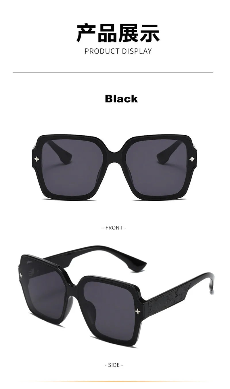 Modische Sonnenbrille mit quadratischem Rahmen für Damen, luxuriöser UV-Schutz, großer Rahmen, All-Match DS-8052-1