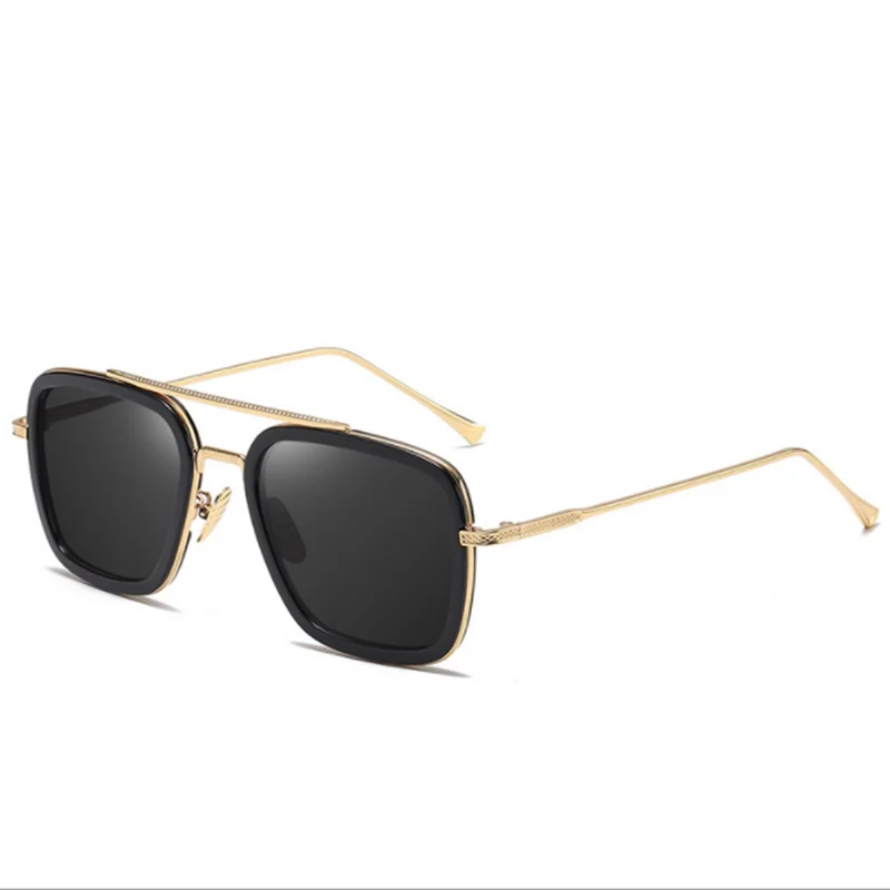 Sph-0,5-0,75-1,0 bis-6 Mode Metall Stil für Frauen Sonnenbrillen Männer quadratische Marke Design Sonnenbrille