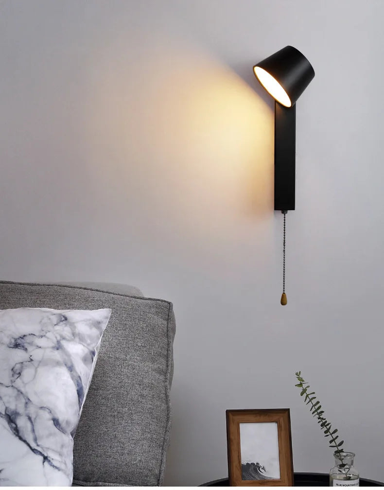 Nordic Wand Lampen mit Pull Schalter Abajur Para Quarto Lampe De Chevet Lampe für Schlafzimmer Arandela Wohnkultur Decoracion Ha